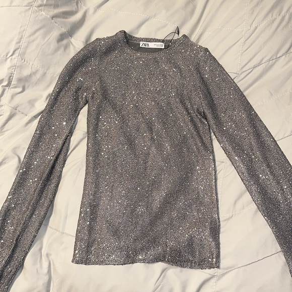 Zara sequin silver top - Picture 7 of 8